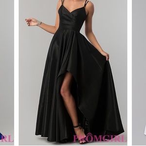 Alyce High-Low Taffeta Prom Dress with Slit